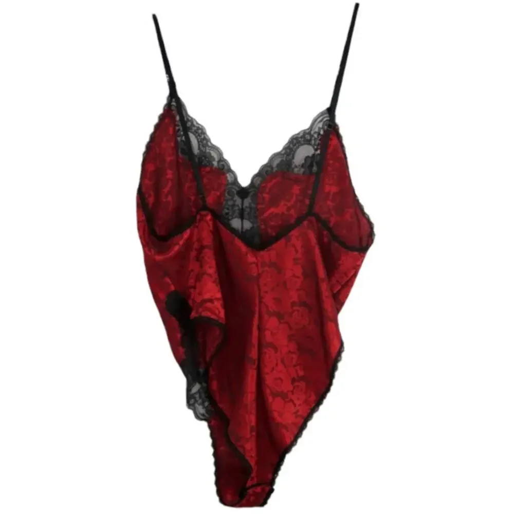 Indulgence 1990s Vintage Red Lace Lingerie Bodysuit Small Boudoir Sexy Goth